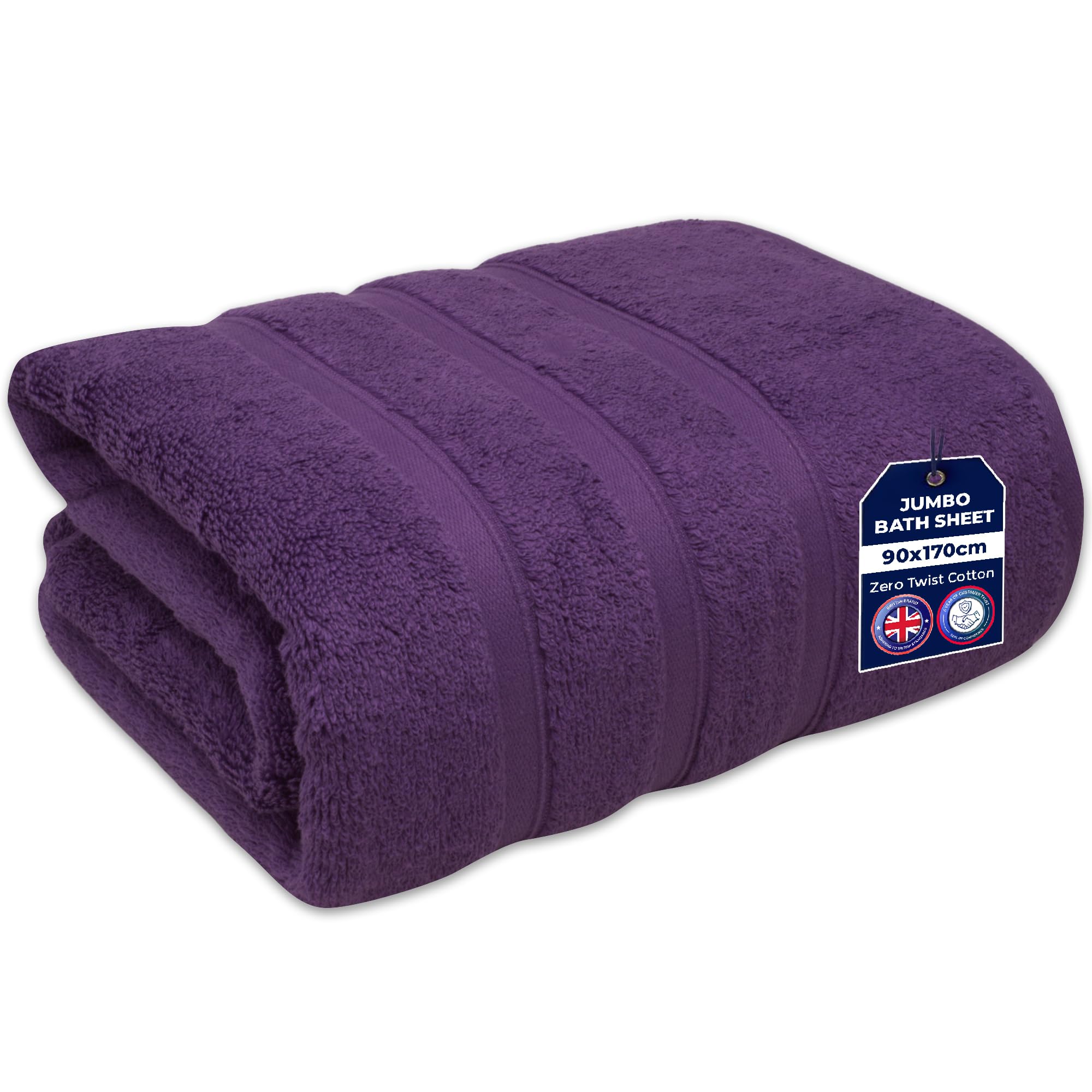 Towelogy Jumbo Bath Sheet | 100% Egyptian Cotton XL Towel - Aubergine