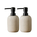 Jolof Store Beige Resin Soap Dispenser Set | 2-Piece Bathroom Decor