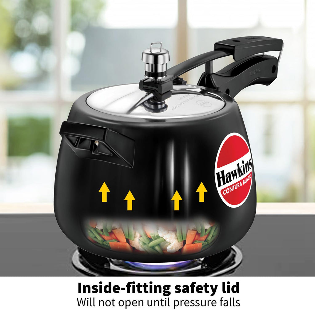 Hawkins Contura 4 Litre Hard Anodised Pressure Cooker – Black (CB40)