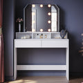 Makeup Vanity Desk with Tri-Fold Mirror & Hollywood LED Lights