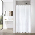 Jolof Store White Jacquard Narrow Shower Curtain - Waterproof Polyester