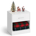 VASAGLE Bedside Table with Drawer and Open Compartment – Classic White