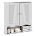Bath Vida Mirrored Bathroom Cabinet – Double Door Wall Mounted MDF Storage