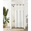 River Dream Stall Shower Curtain with Snap-In Liner | Hookless White Fabric