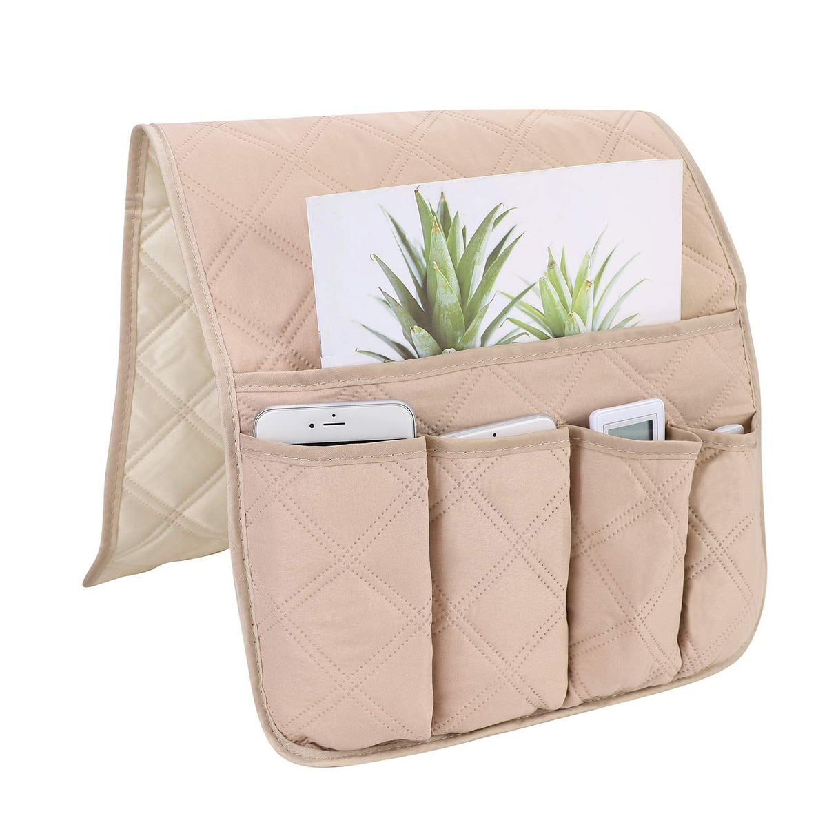 Sofa Chair Armrest Storage Organizer Non-Slip Couch Recliner Remote Control Holder Waterproof Sofa Arm Tidy Hanging Storage Bag with 5 Pockets Holder - image 1