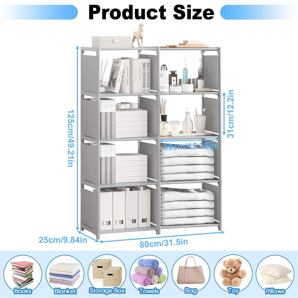 Sightday Cube Storage Unit,8 Storage,Open Book Shelf,Closet for Family Study,Organiser Storage,Storage Unit Cubes For - image 2