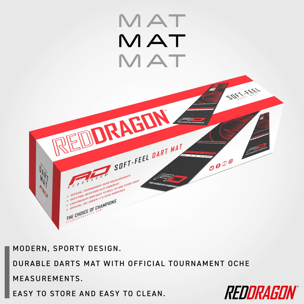 Red Dragon Darts Mat – EVA Soft Feel Oche Mat with Tournament Measurements