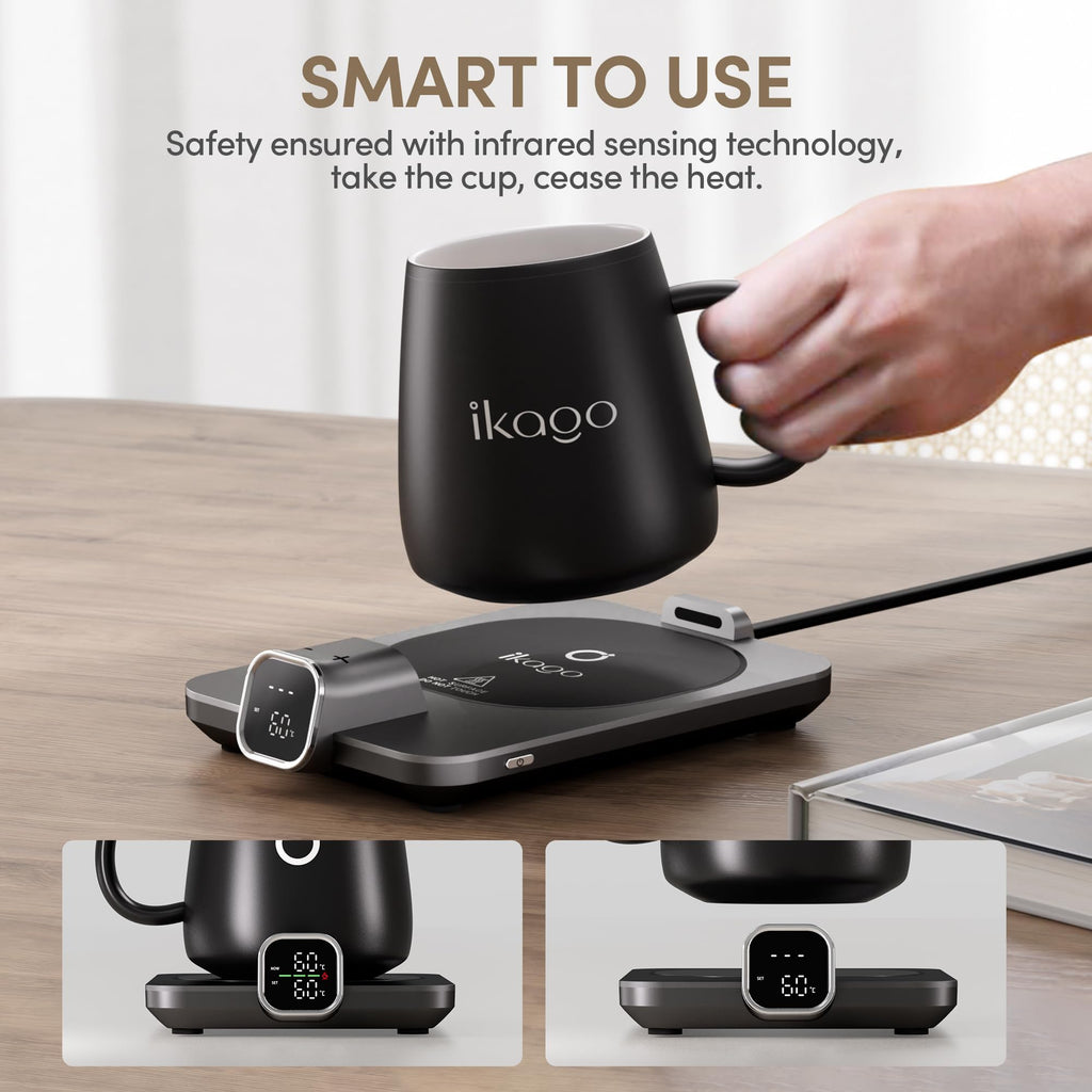 ikago Smart Coffee Mug Warmer Set | Precise Temp Control & Auto Shut Off