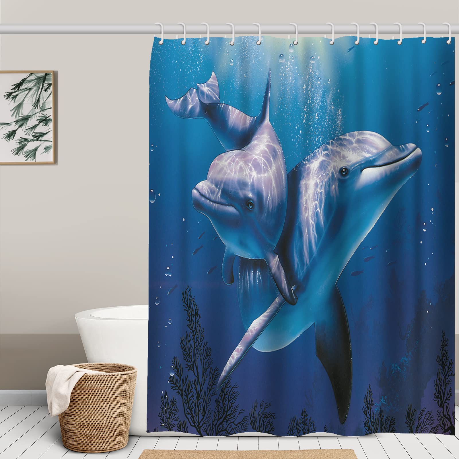 Minicoco Waterproof Shower Curtain | Mildew Resistant Polyester | 180x180cm