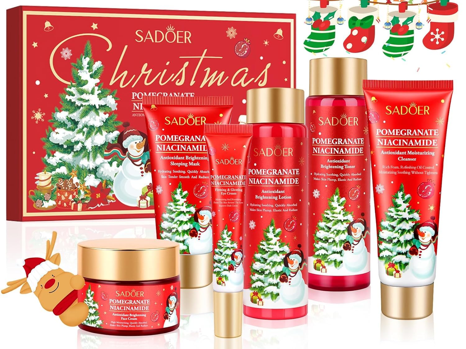 Jolof Store Pomegranate Skincare Set – 6-Piece Hydrating Beauty Gift for Women