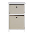Jolof Store Lindo Slim Storage Cabinet - 2 Fabric Drawers - Natural