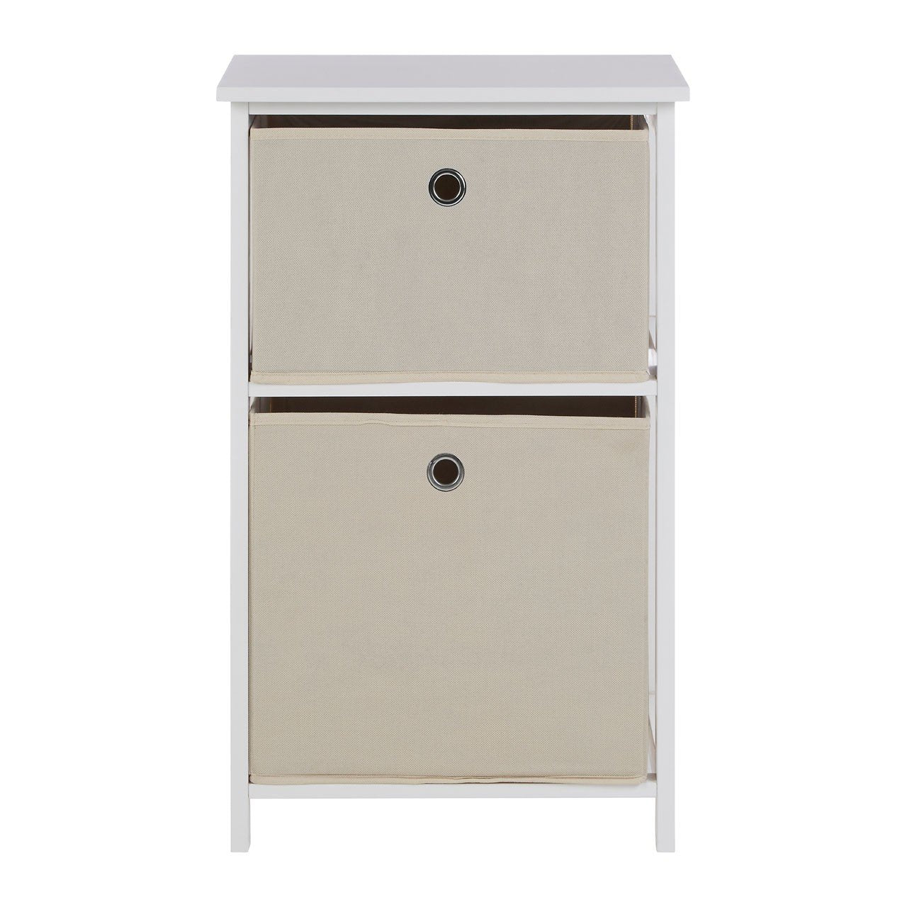 Jolof Store Lindo Slim Storage Cabinet - 2 Fabric Drawers - Natural