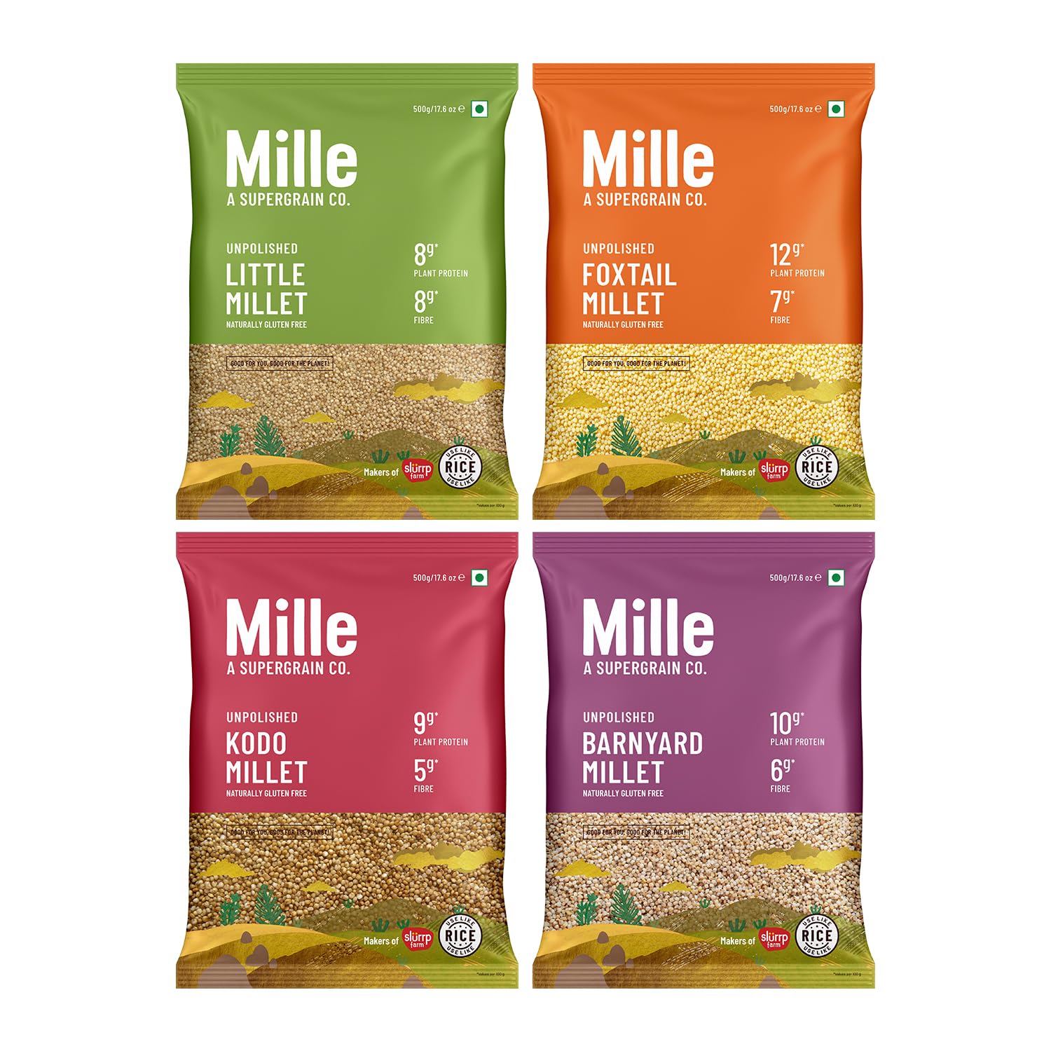 Jolof Store Whole Grain Millet Combo - Foxtail, Little, Kodo, Barnyard