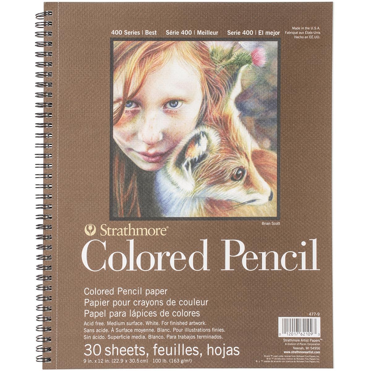 Strathmore Colored Pencil Spiral Paper Pad | 9x12 Inch, 30 Sheets