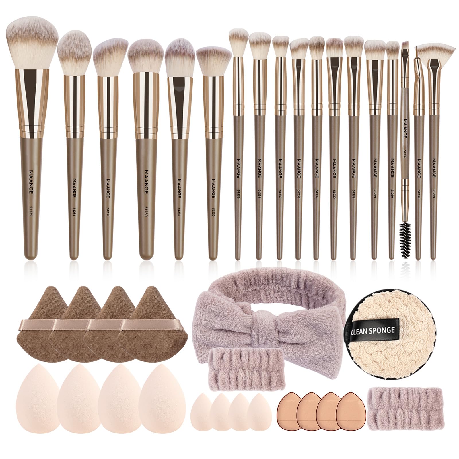 MAANGE 38 Pcs Makeup Brush Set | Premium Synthetic Cosmetic Kit