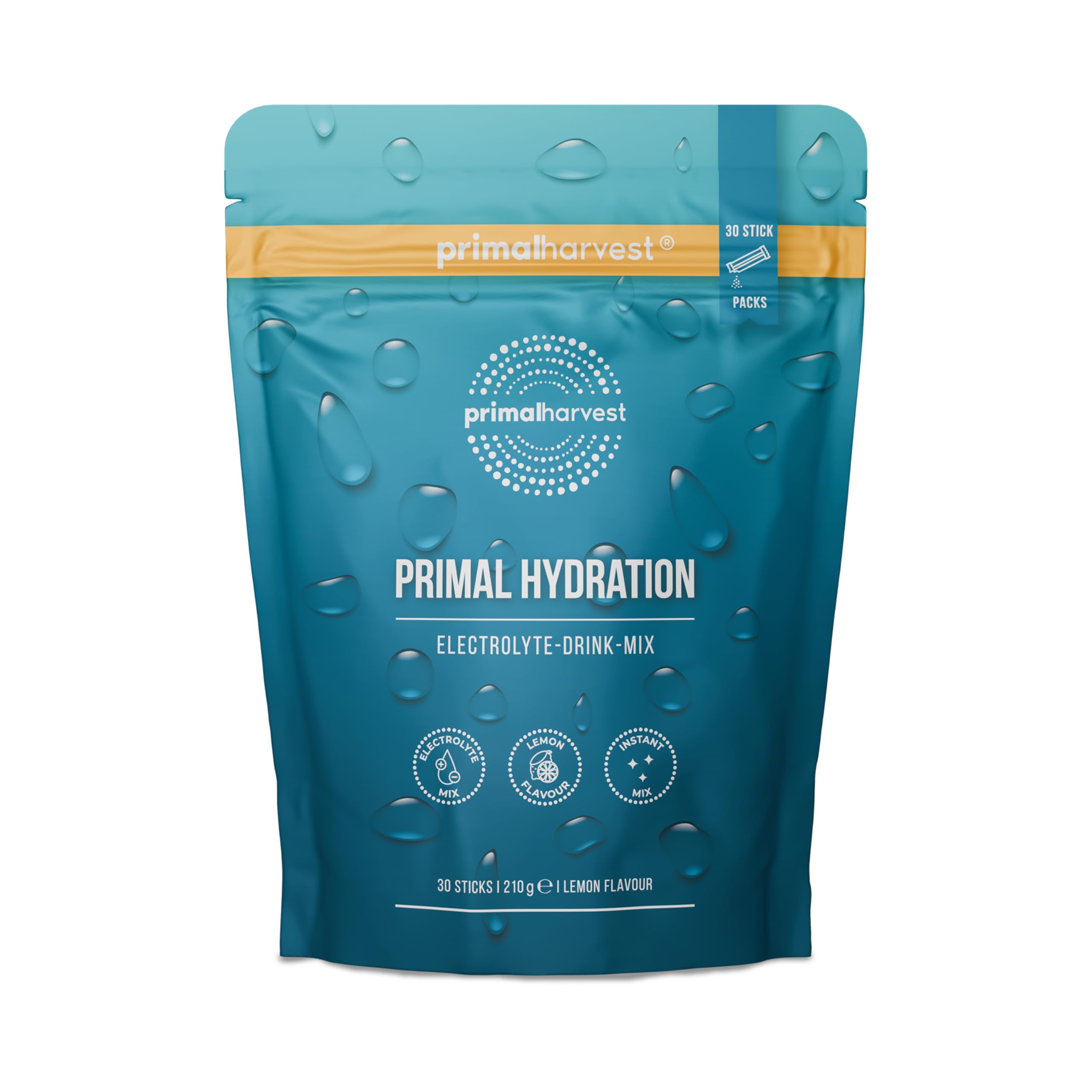 Primal Harvest Electrolyte Drink Mix – Isotonic Sachets, 30 Servings