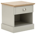 GFW Kendal Bedside Table | Modern Nightstand with Drawer & Oak Top
