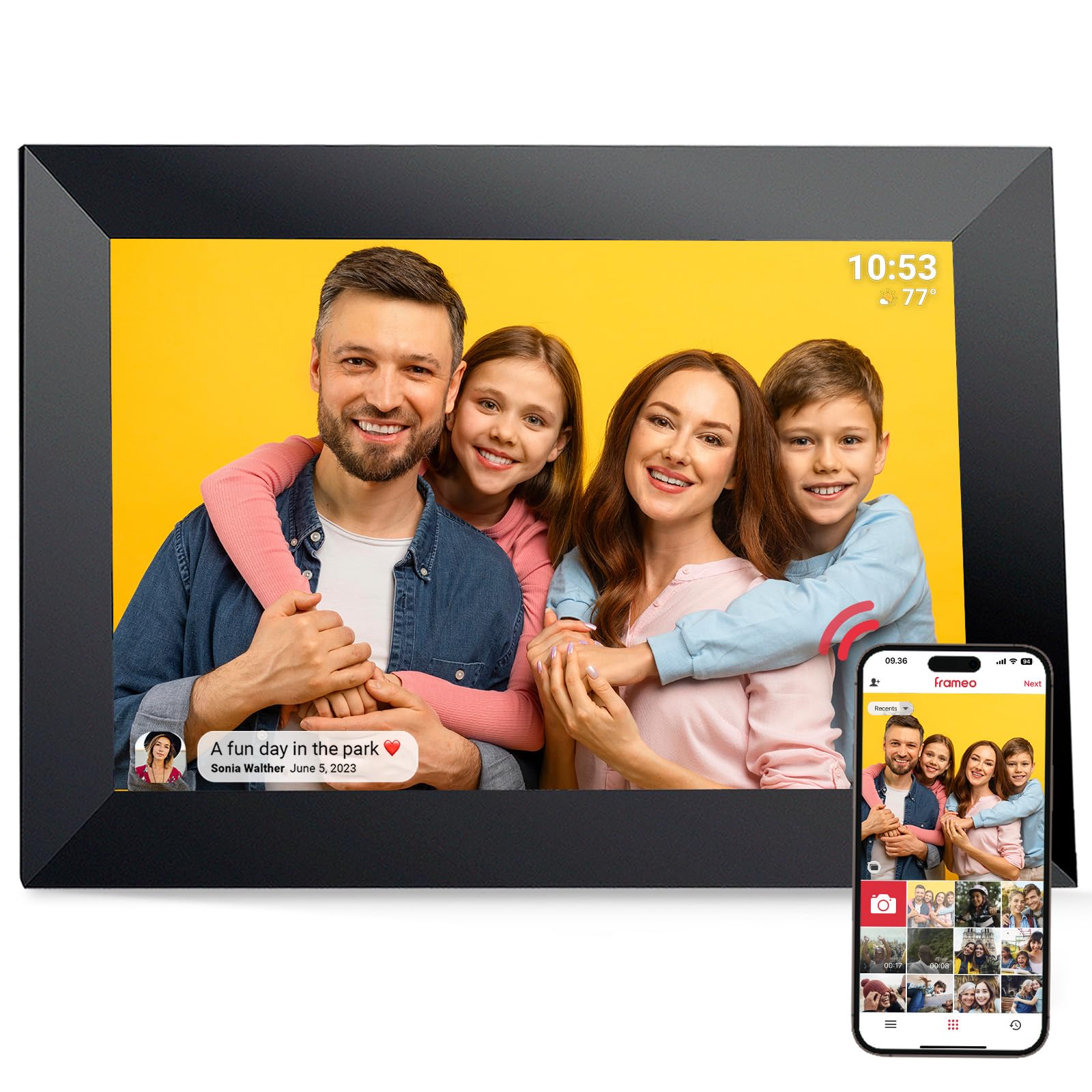 VESWWE 10.1" Digital Photo Frame - WiFi IPS Touch Screen with 32GB