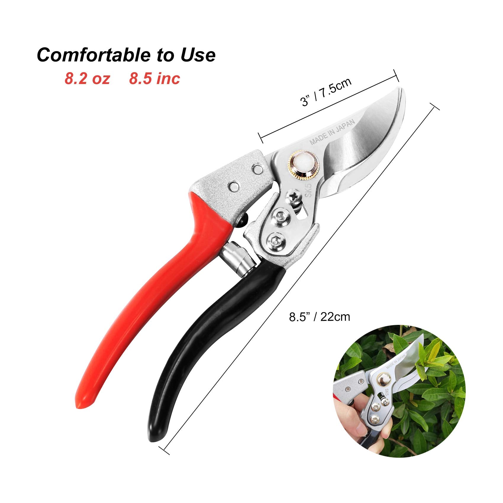 TONMA 8 Inch Japanese SK5 Steel Garden Shears | Ergonomic Pruning Scissors