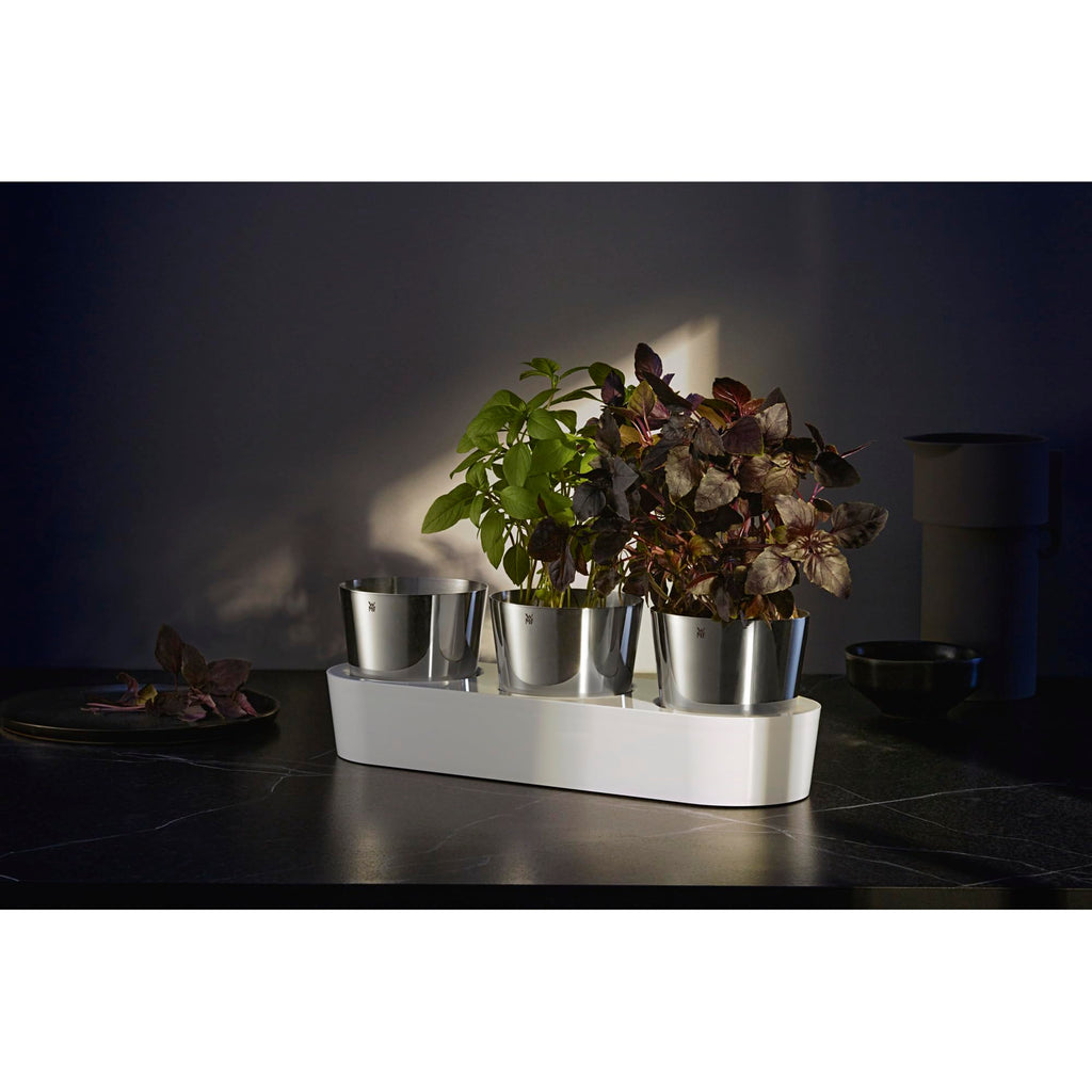 WMF Gourmet Self-Watering Herb Pot - 3-Piece Stainless Steel Garden