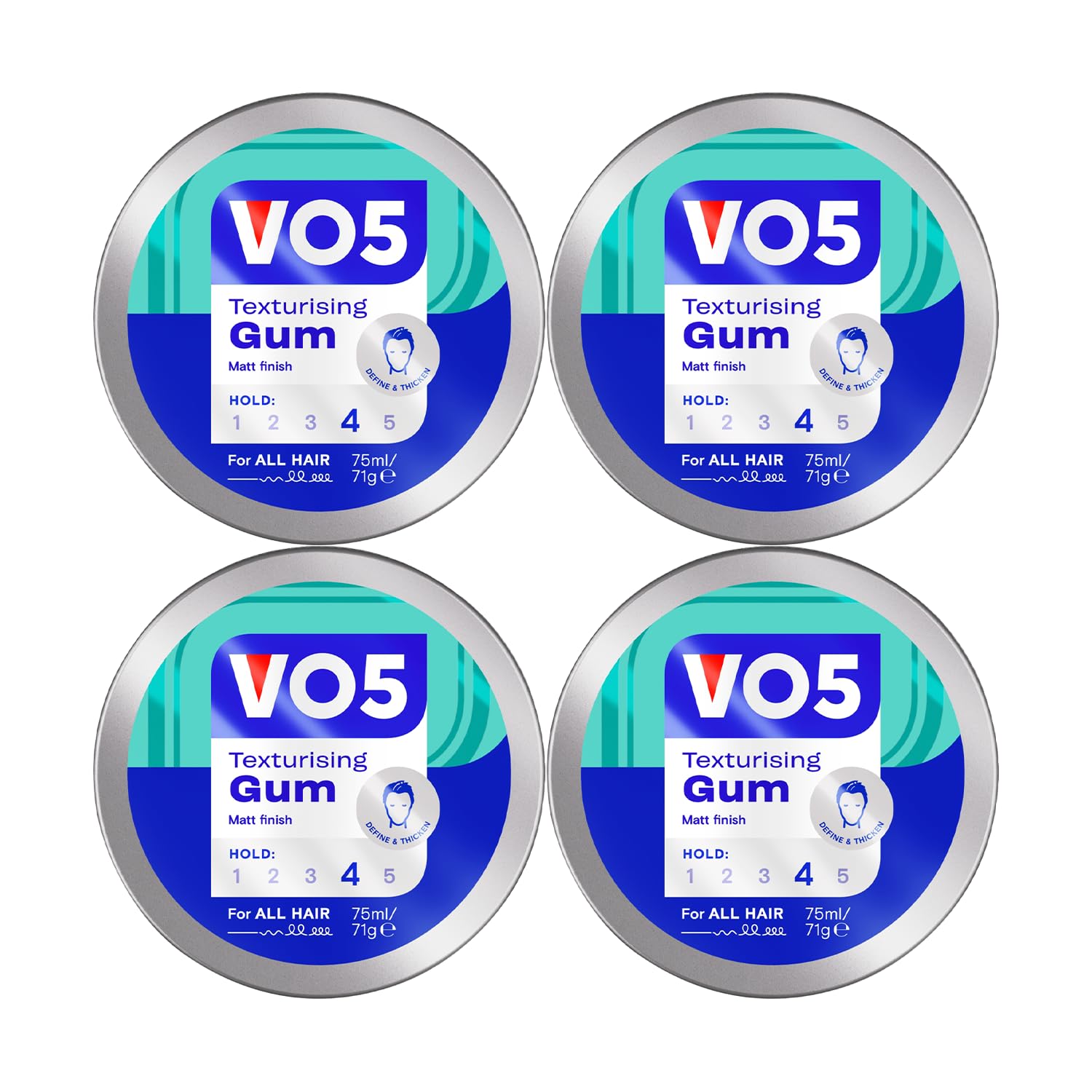 VO5 Extreme Style Texturising Gum - Extra Firm Hold 75ml (4 Pack)