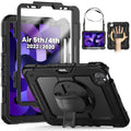 SEYMCY iPad Air 5th/4th Gen Case - Shockproof Cover with Stand & Strap