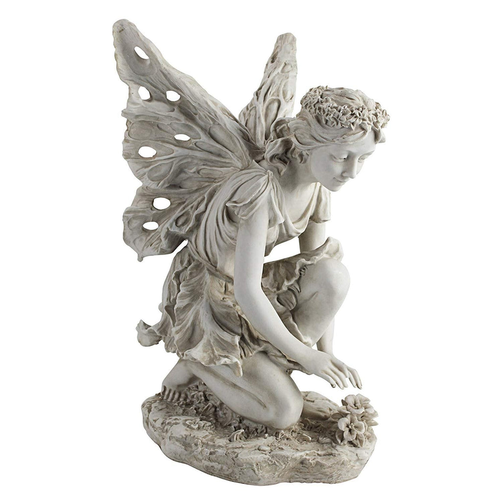 Design Toscano Fiona Flower Fairy Garden Statue – 17 Inch Resin