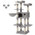 FEANDREA XXL Cat Tree Condo | 164 cm Multi-Level Tower - Light Grey