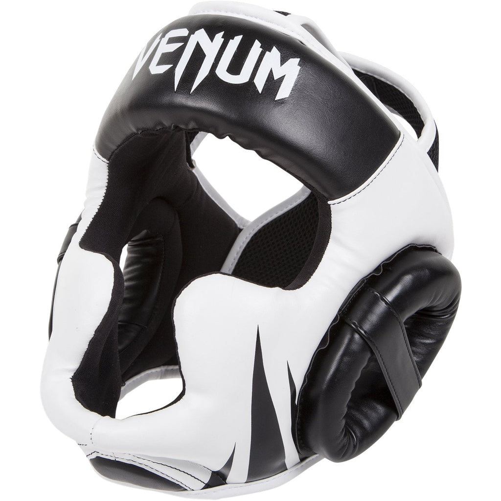 Venum Challenger 2.0 Boxing Headgear – Skintex Leather – Black/White