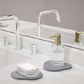 Navaris Diatomaceous Earth Tray Set | Quick Dry Stone Sink Pads - Grey