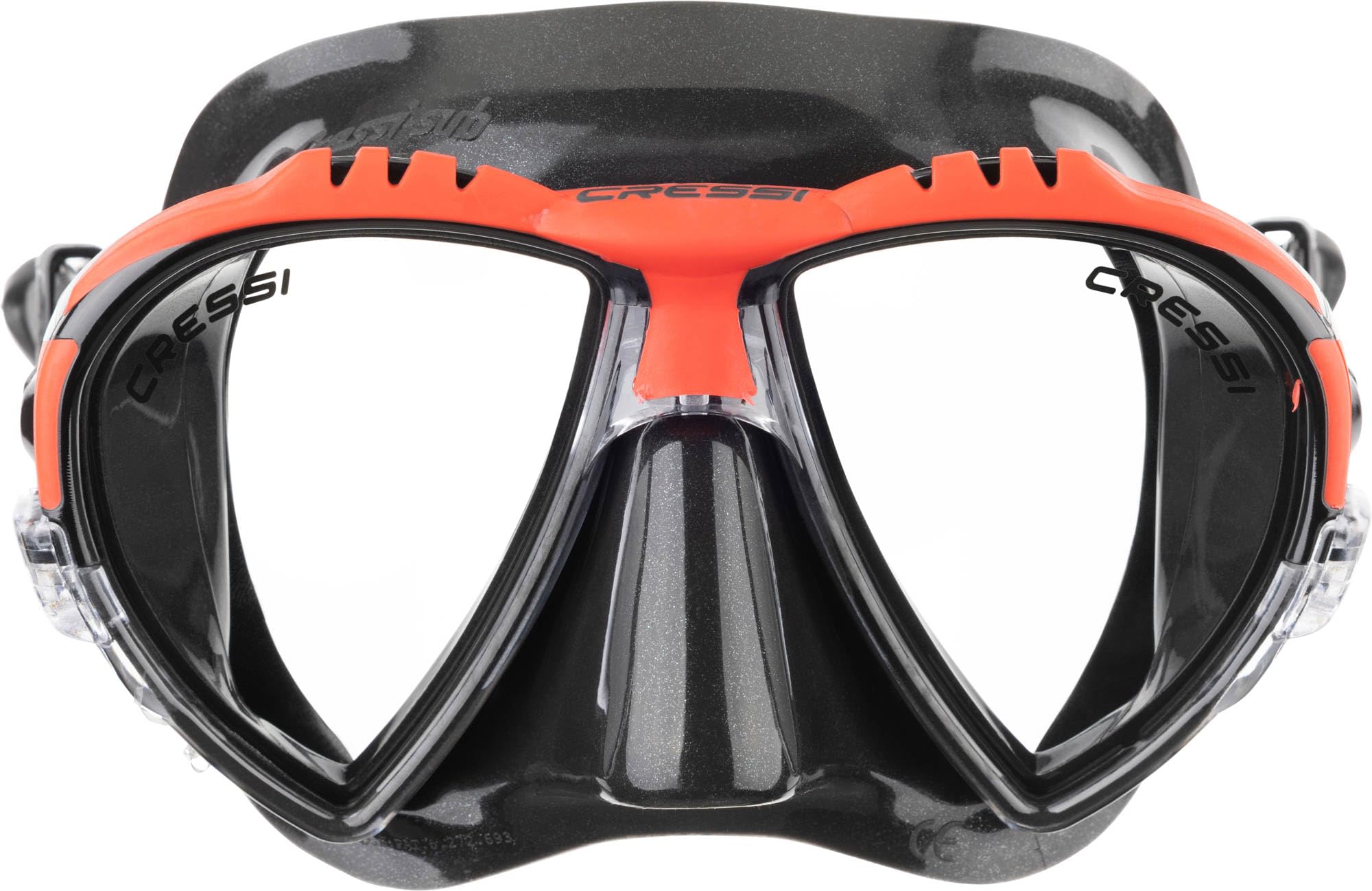 Cressi Matrix Diving Mask – Soft Silicone Snorkeling Mask, Black/Red