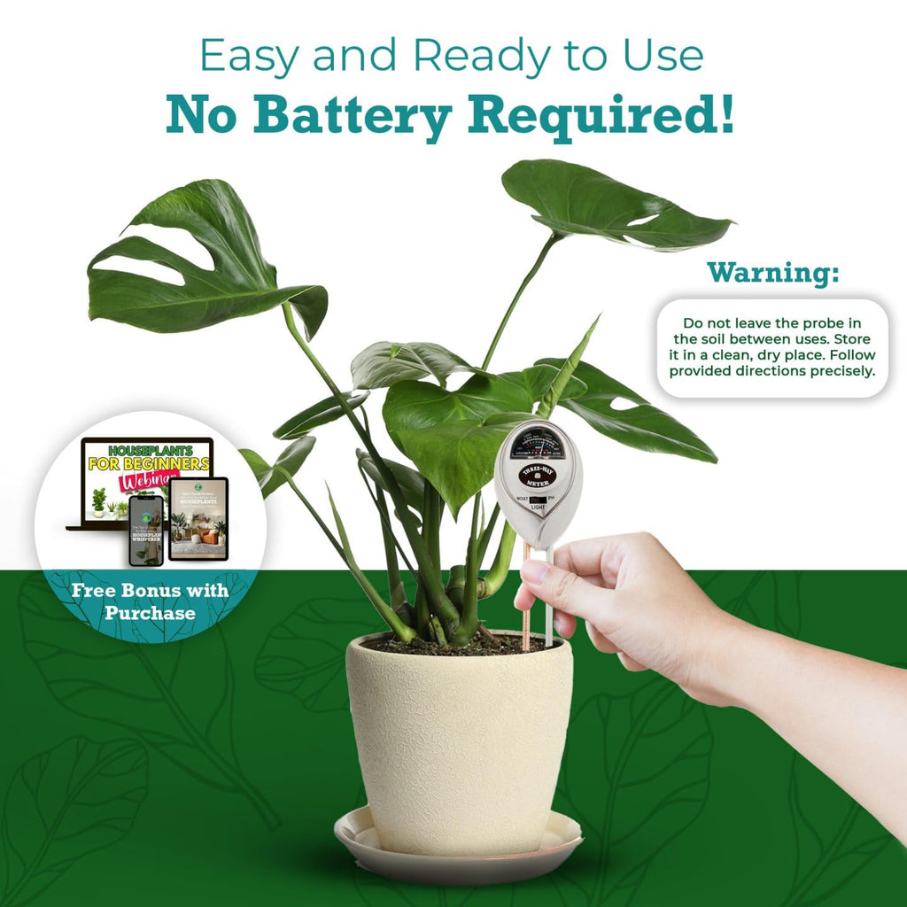 Houseplant Resource Center 3-in-1 Soil Moisture, Light & pH Meter
