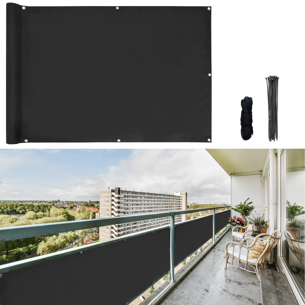 CCLIFE Balcony Privacy Screen | Opaque UV Protection | 75 x 300 cm