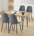 Hallowood Cullompton 4 Seater Dining Table Set – Live Edge & Grey Fabric