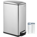 SONGMICS 48L Slim Kitchen Bin | Stainless Steel Soft-Close Pedal Bin
