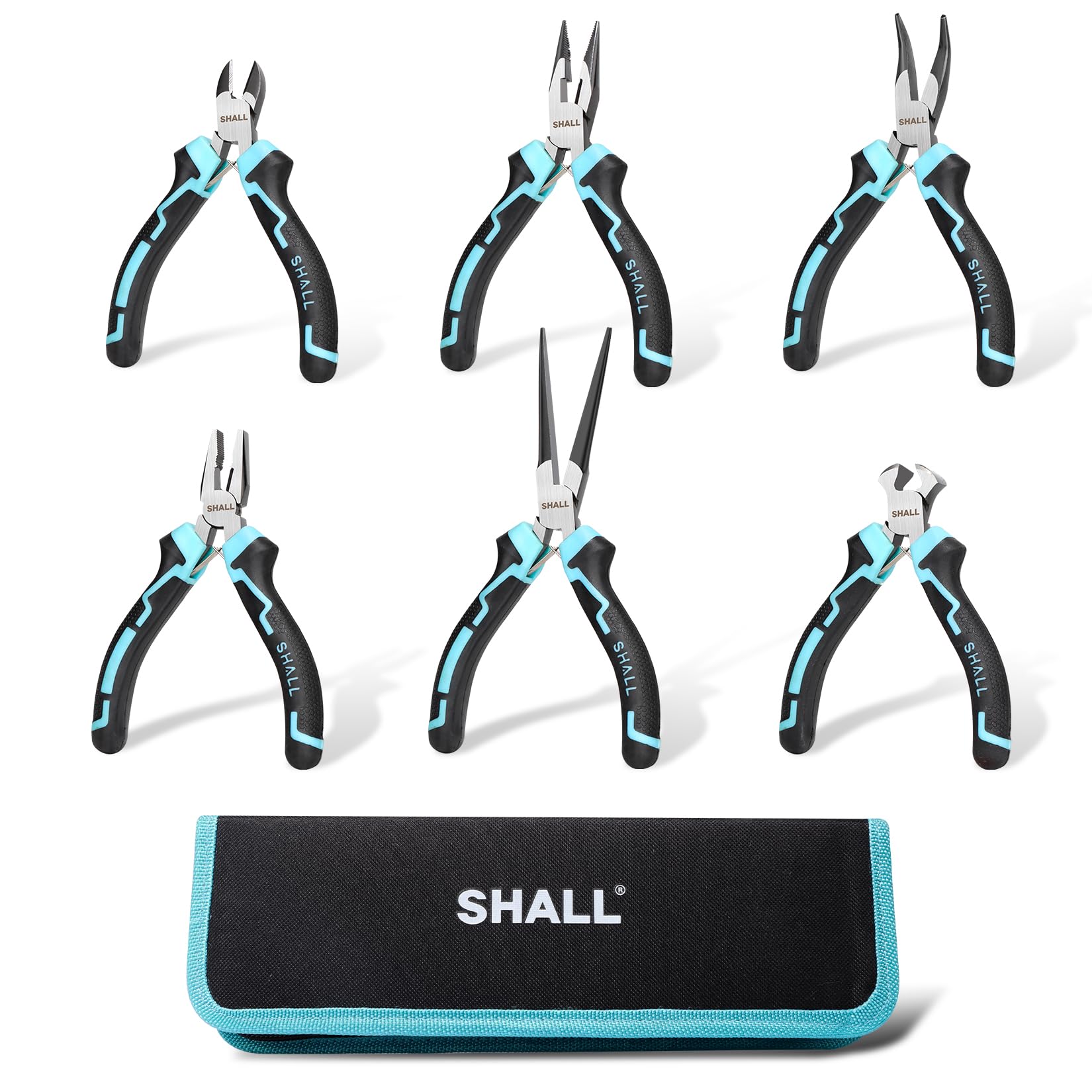 Shall 6-Piece Mini Pliers Set with Pouch – Precision Hand Tool Kit