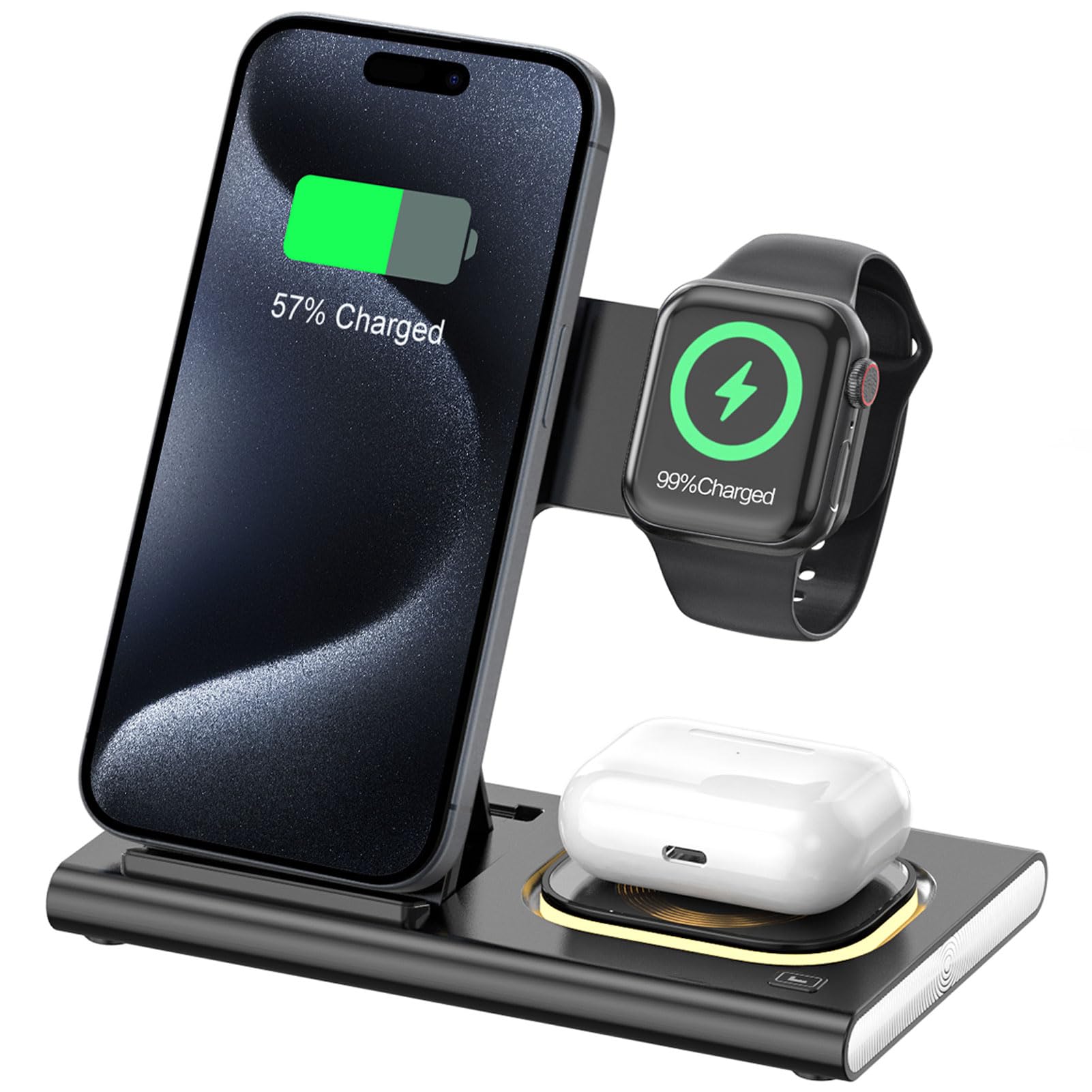 Aimtel 3-in-1 Foldable Wireless Charging Station for iPhone & Apple Watch