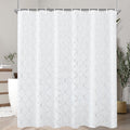 Lerores Silver Flower Shower Curtain – 180x200cm Anti-Mould Polyester