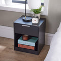 Jolof Store Modern Bedside Cabinet – Black 1-Drawer Nightstand