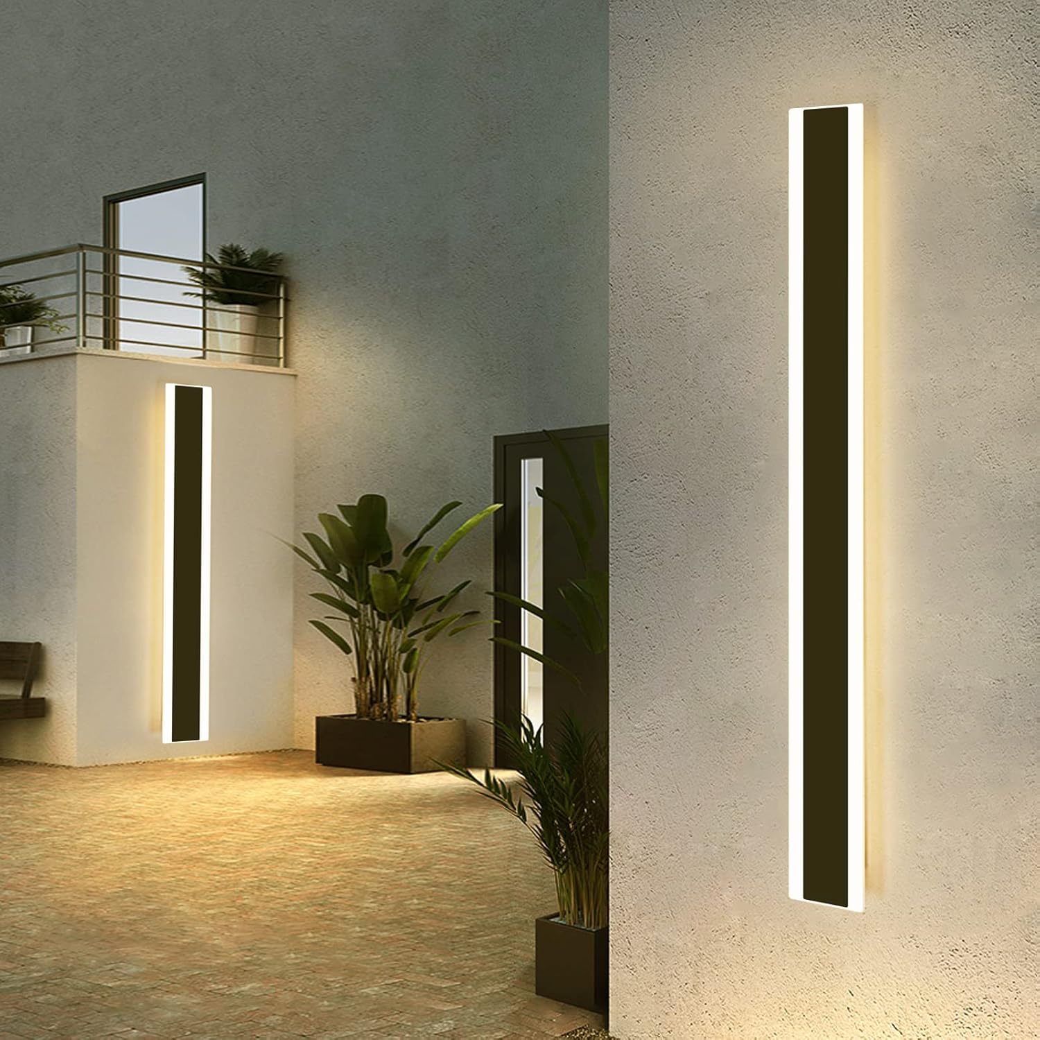 Mikeru 120CM Outdoor LED Wall Light | 42W IP65 Waterproof Black Sconce