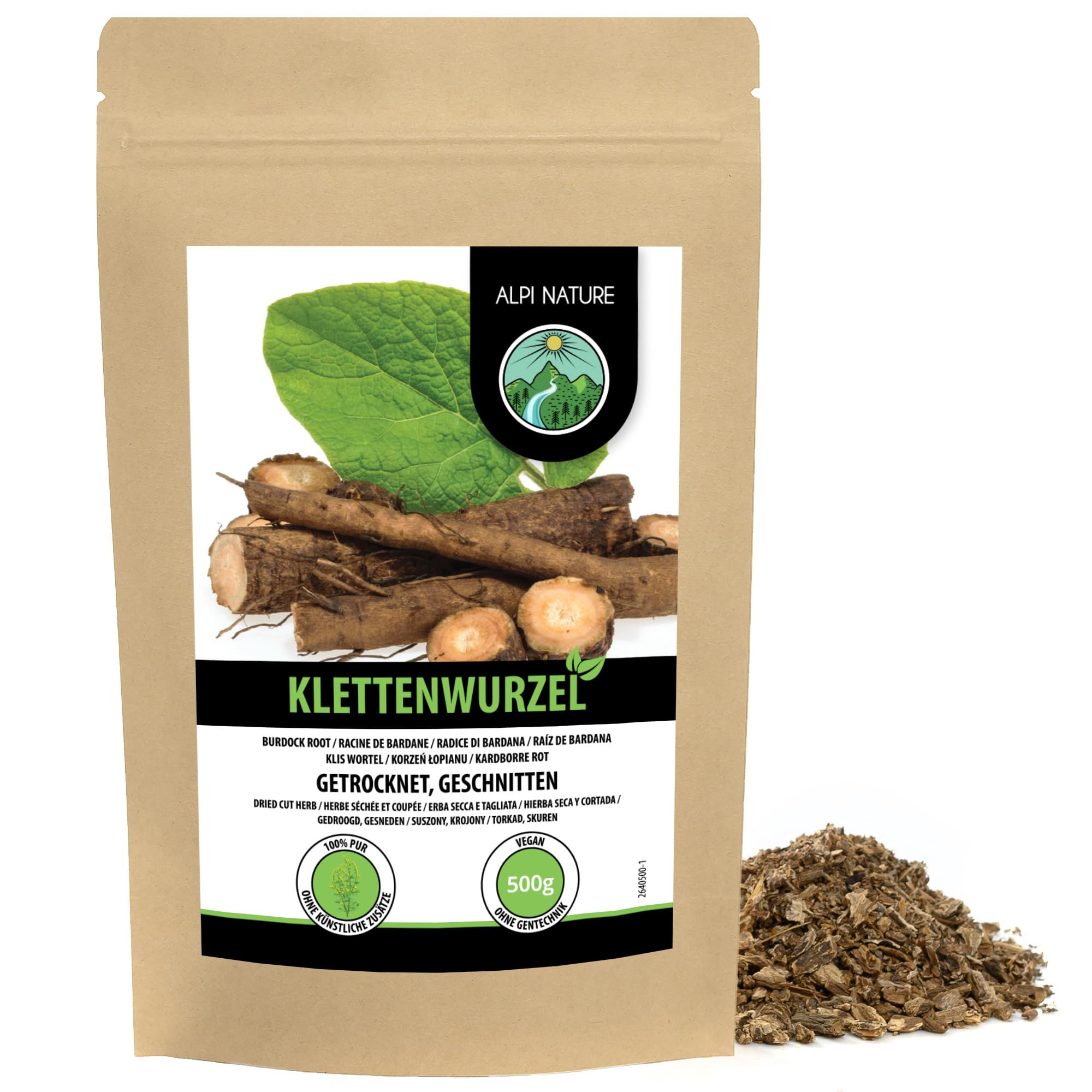 Alpi Nature Burdock Root Tea | 500g Dried Loose Herbal Tea Pieces