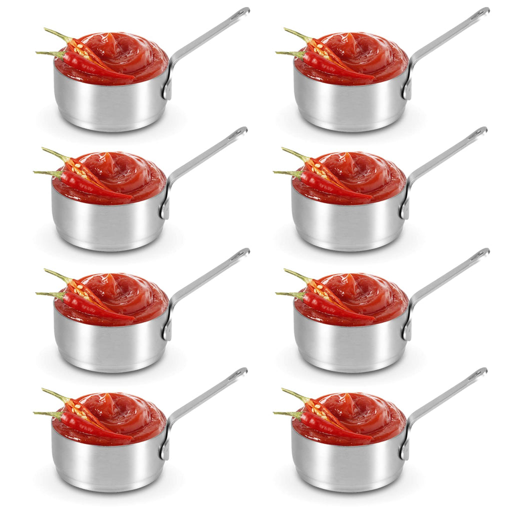 Jolof Store 8Pcs Stainless Steel Mini Saucepan Cups with Handle, 100ml