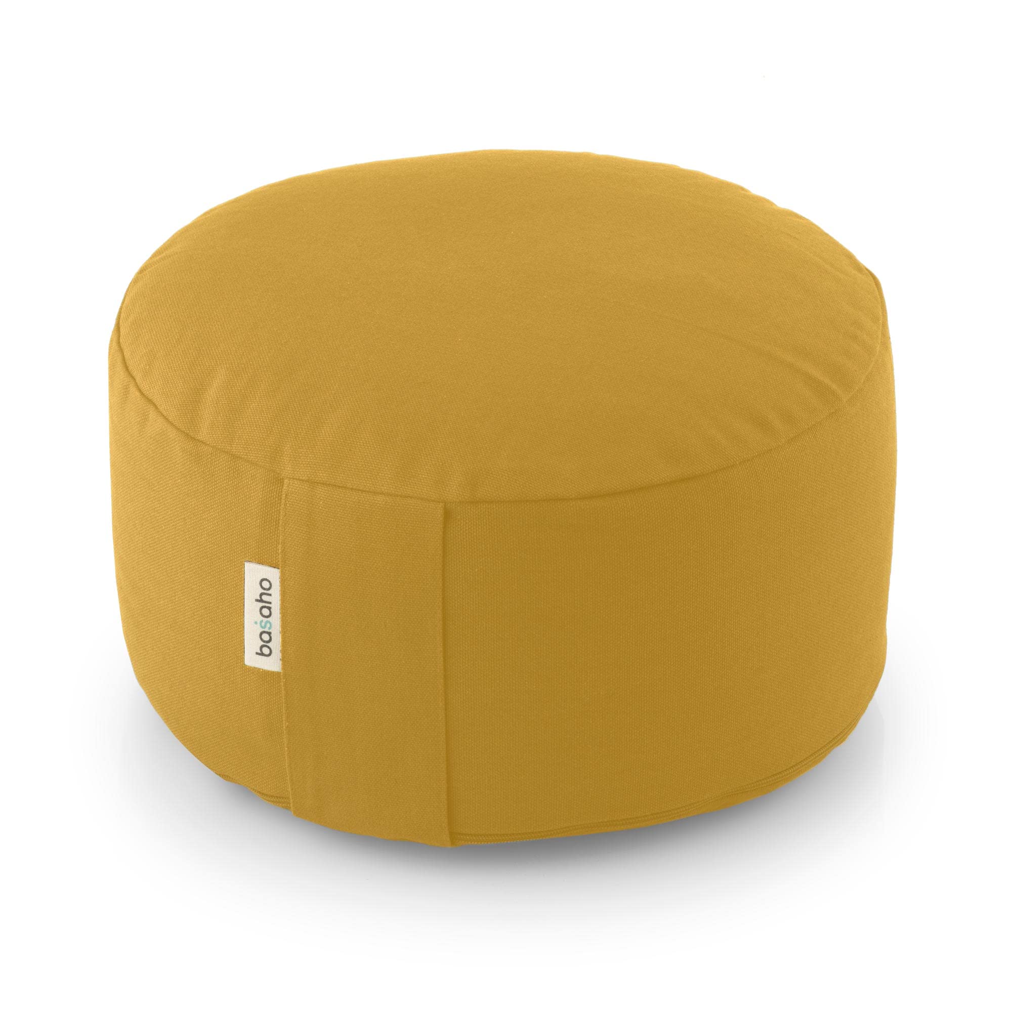 Basaho Wheel Zafu Meditation Cushion | Organic Cotton & Buckwheat - Mustard