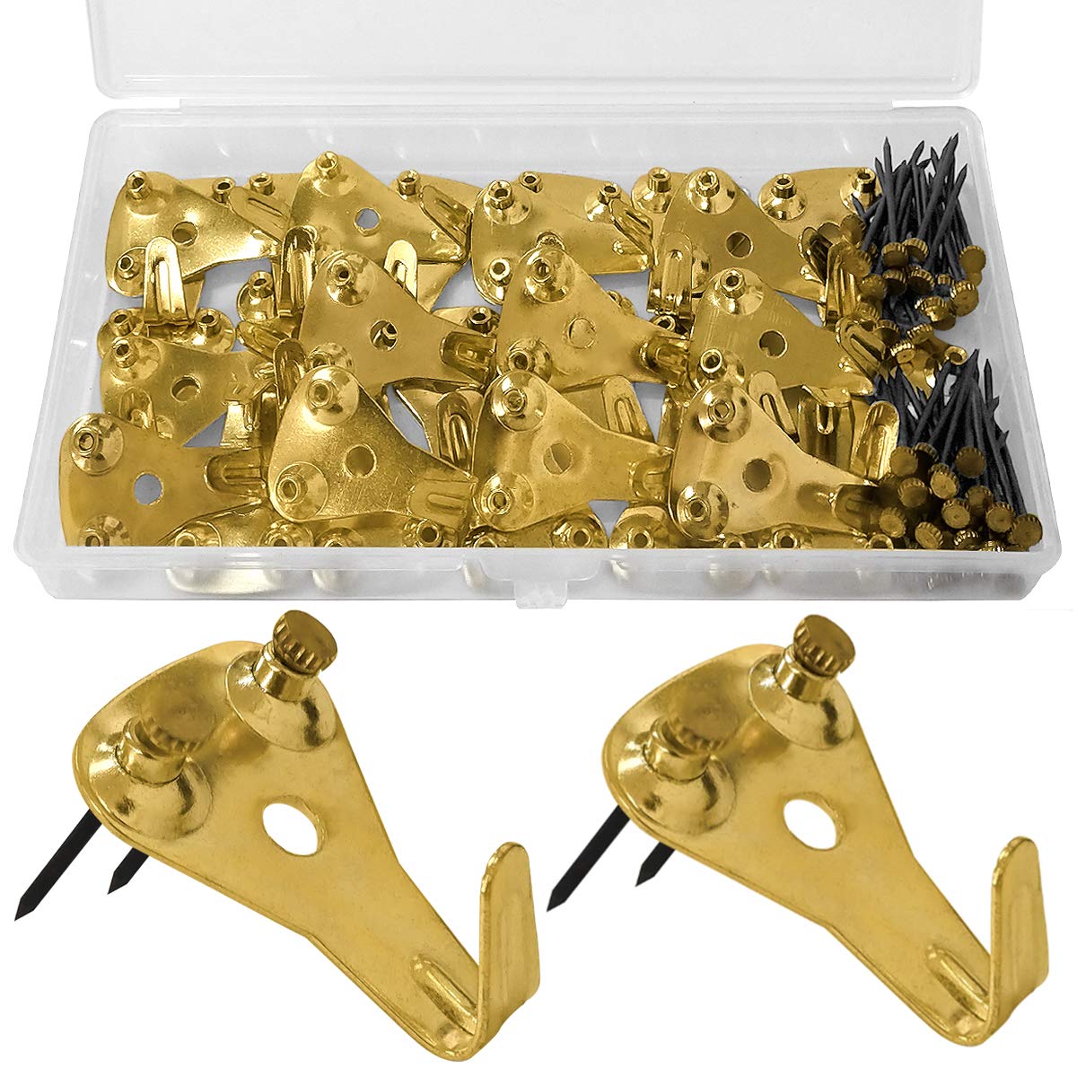Jolof Store Heavy Duty Picture Hooks for Hard Walls - 50lbs, 30 Pack