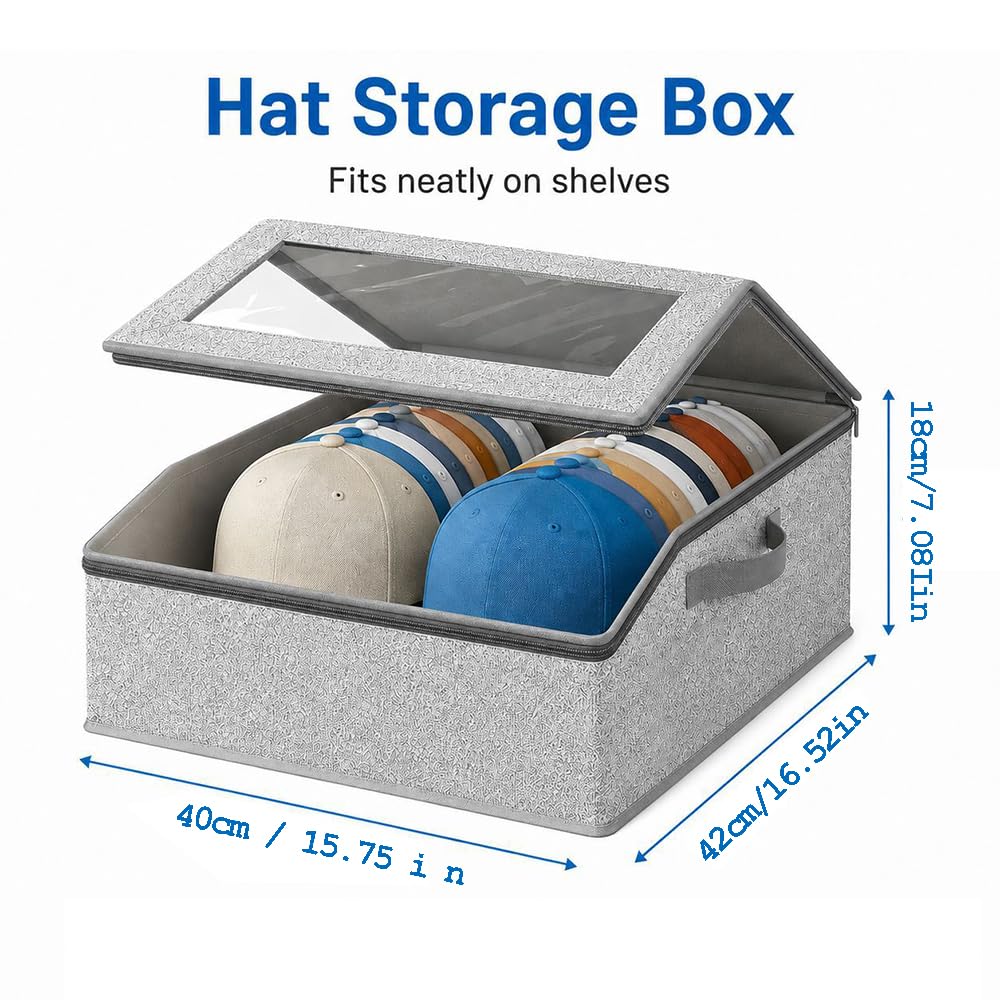 Wotendy Hat Storage for Baseball Caps, Holds Up to 24 Caps, Grey - image 3