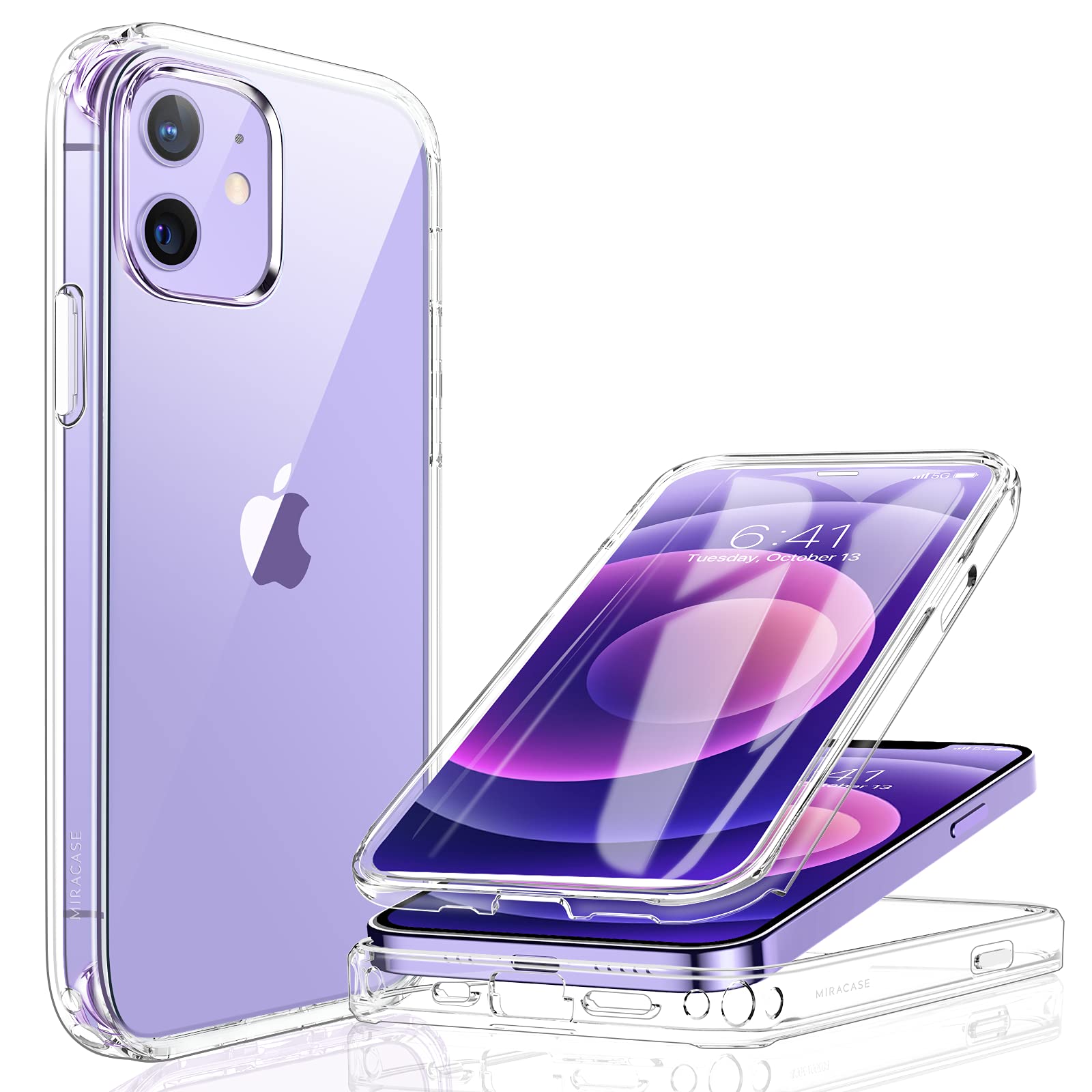 Miracase iPhone 12 / 12 Pro Case | Full Body Bumper with Screen Protector