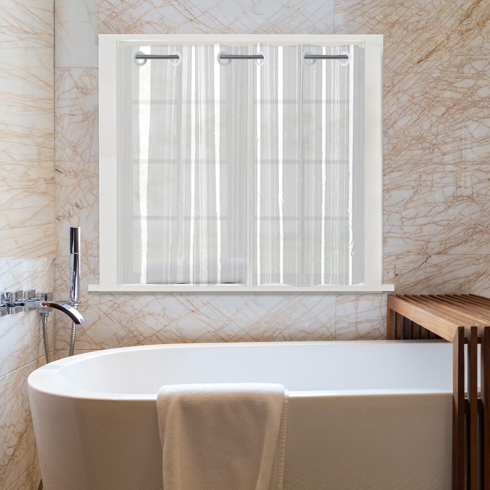 YISURE Clear PEVA Short Shower Curtain - Waterproof Window Panel, 40x36"