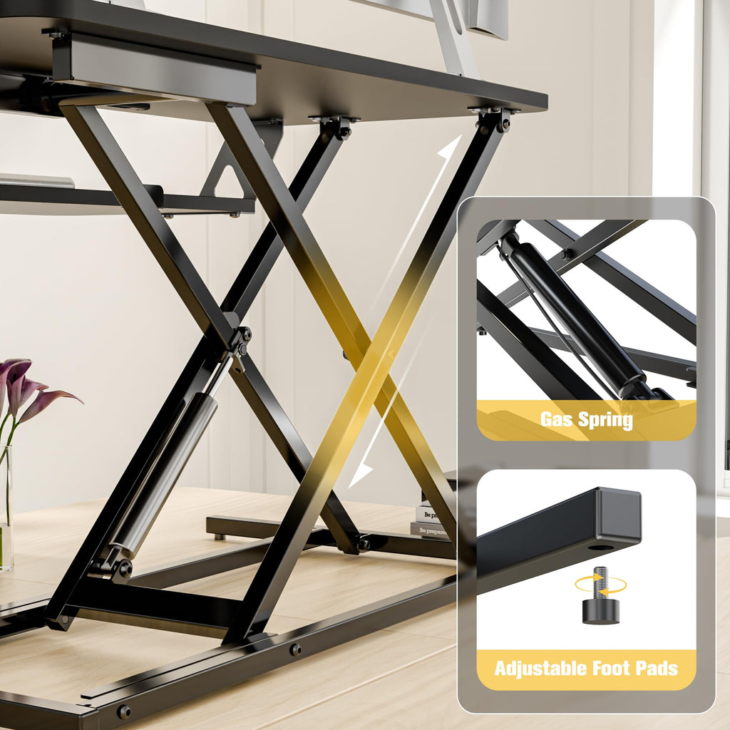 ERGOMAKER Standing Desk Converter – 32 Inch Height Adjustable Riser