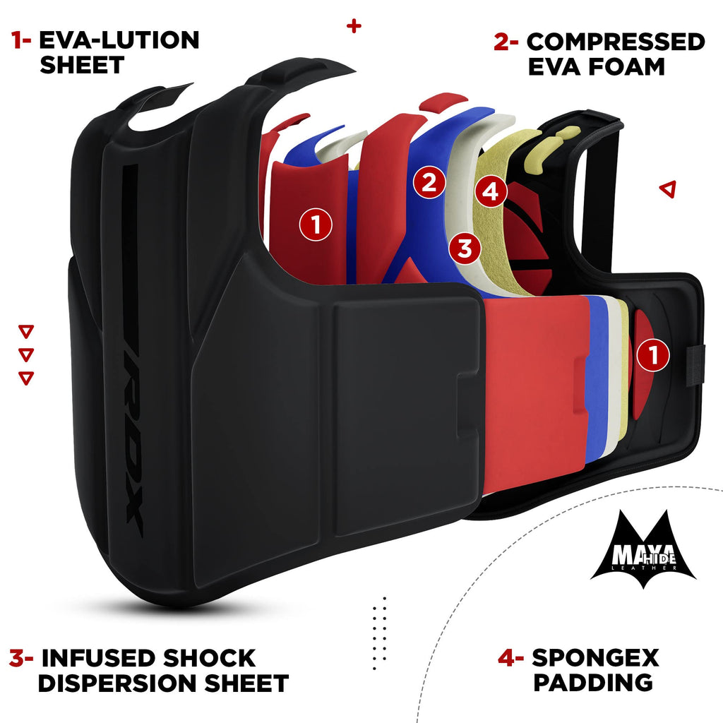 RDX KARA Chest Guard | Maya Hide Leather MMA & Muay Thai Body Protector