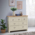 Lisbon 7 Drawer Chest of Drawers | Cream Engineered Wood Storage Unit